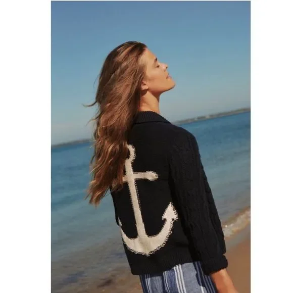 Anchors Away! Cableknit Cardigan NWT S - Picture 5 of 14